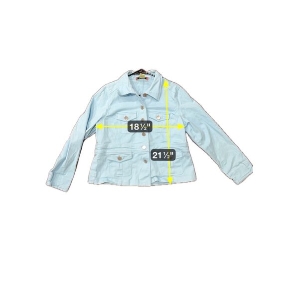 Lilly & Van Light Blue Denim Jacket Womens L Button-Up Front Pockets Casual Styl - Picture 6 of 9